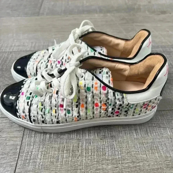 ISA TAPIA "CAELAN" HEART PATCH COCO TWEED SHOES - Picture 1 of 4